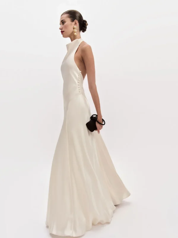 Reformation Roy Satin Dress - Image 4