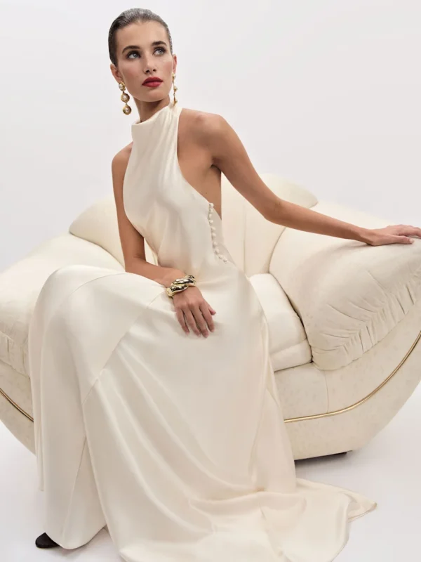 Reformation Roy Satin Dress - Image 3