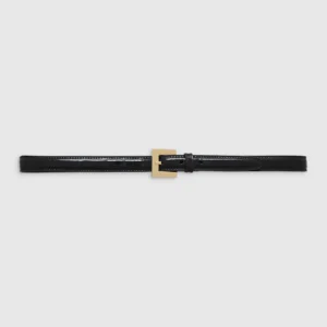 Annie Bing Nicola Belt - Patent Leather with Gold Square Buckle
