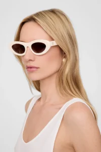 Annie Bing Roma Sunglasses - Cat-Eye Bone Acetate Frames