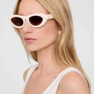 Annie Bing Roma Sunglasses - Cat-Eye Bone Acetate Frames