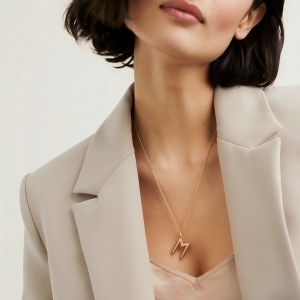 Bold letter pendant necklace