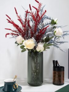 Dinyeo Cylinder Ribbed Vase - Farmhouse Centerpiece Decor
