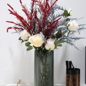 Dinyeo Cylinder Ribbed Vase - Farmhouse Centerpiece Decor