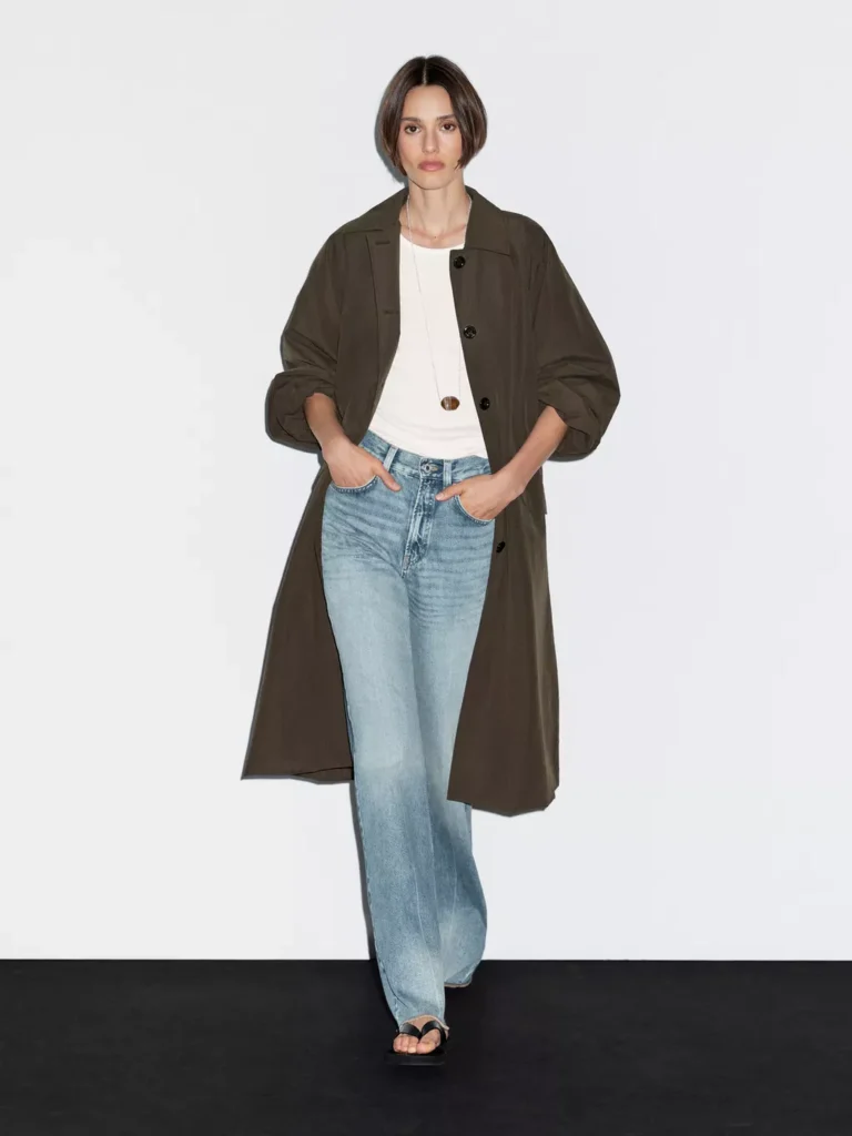 Massimo dutti Massimo dutti Water-repellent technical fabric trench coat with button detail