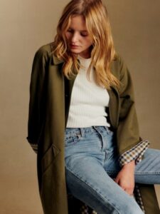 Sézane Clyde Coat in Dark Green