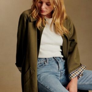 Sézane Clyde Coat in Dark Green