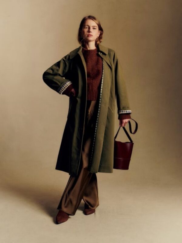 Sézane Clyde Coat in Dark Green