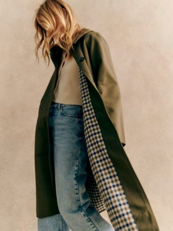 Sézane Clyde Coat in Dark Green