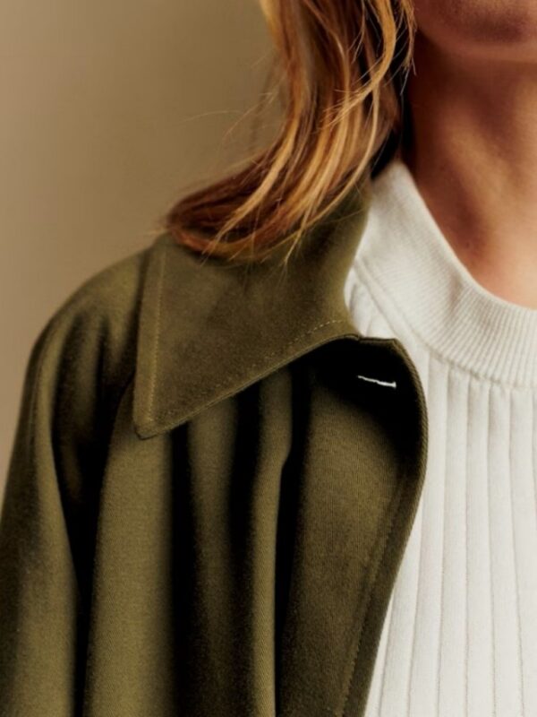 Sézane Clyde Coat in Dark Green