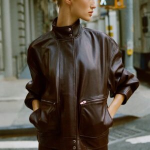 Veda Harrison Leather Oversized Bomber