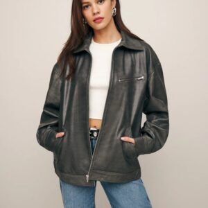 Veda Marco Leather Oversized Bomber