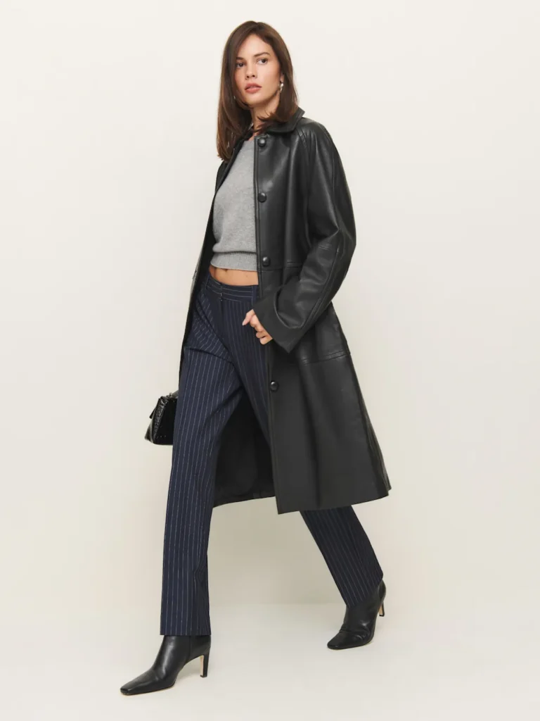 reformation Veda Beck Leather Trench