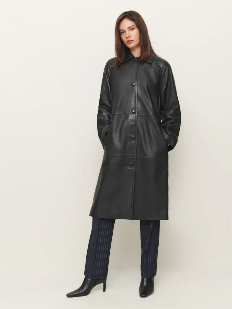 reformation Veda Beck Leather Trench