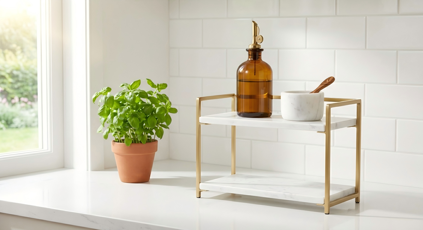Small kitchen organizing hacks countertop tiered storage