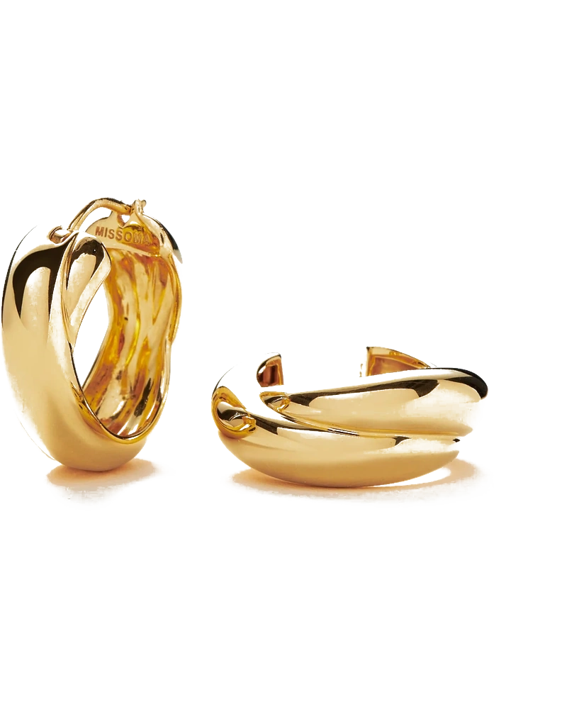 Lucy Williams Chunky Medium Entwine Hoop Earrings