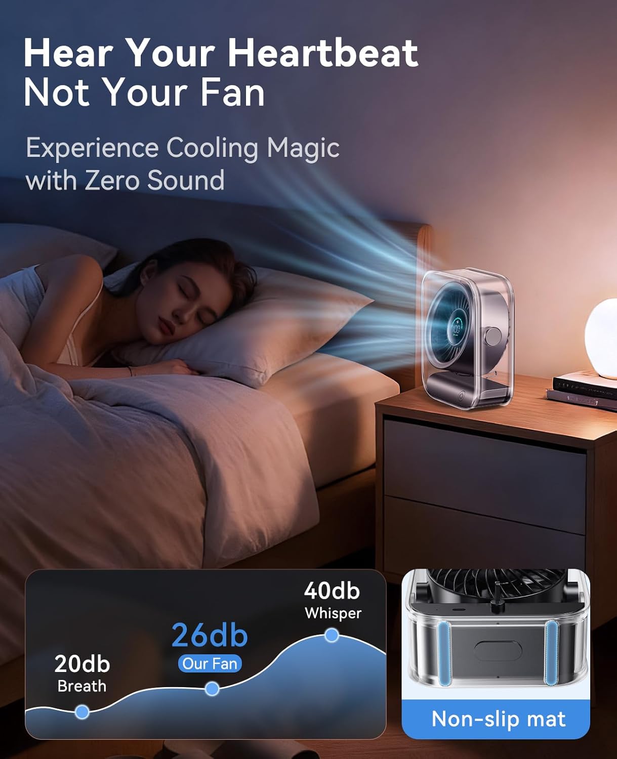 DIGIX Rechargeable Cordless Desk Fan placed cleanly on an office workspace