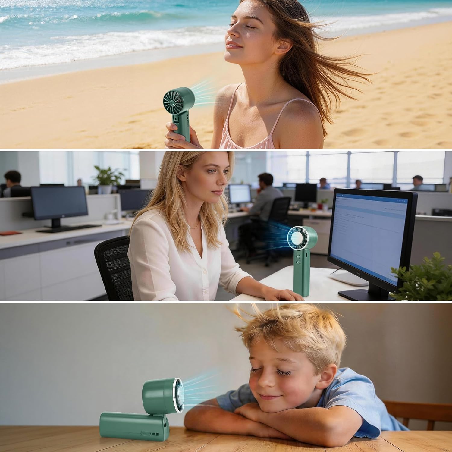 Sowmow Foldable Handheld Mini Fan shown folded nicely for travel use