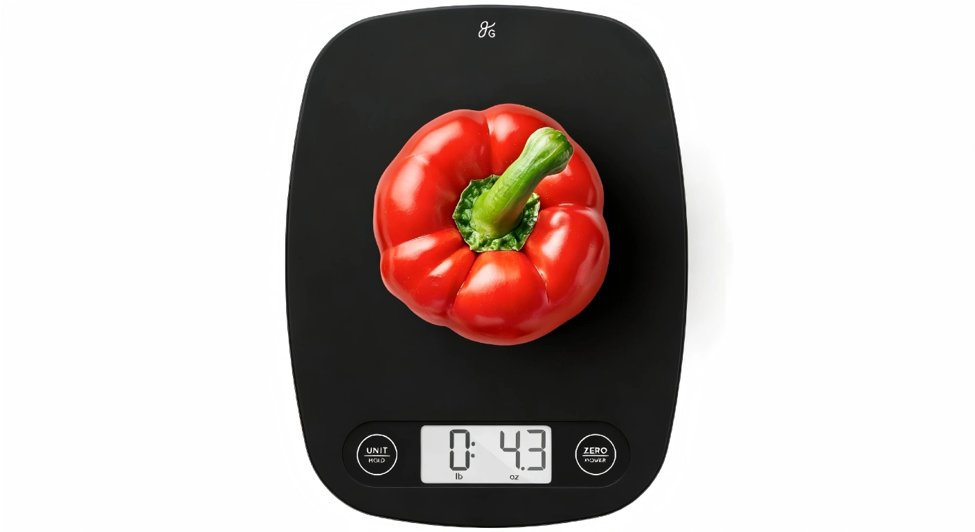 Greater Goods slim matte black digital kitchen scale